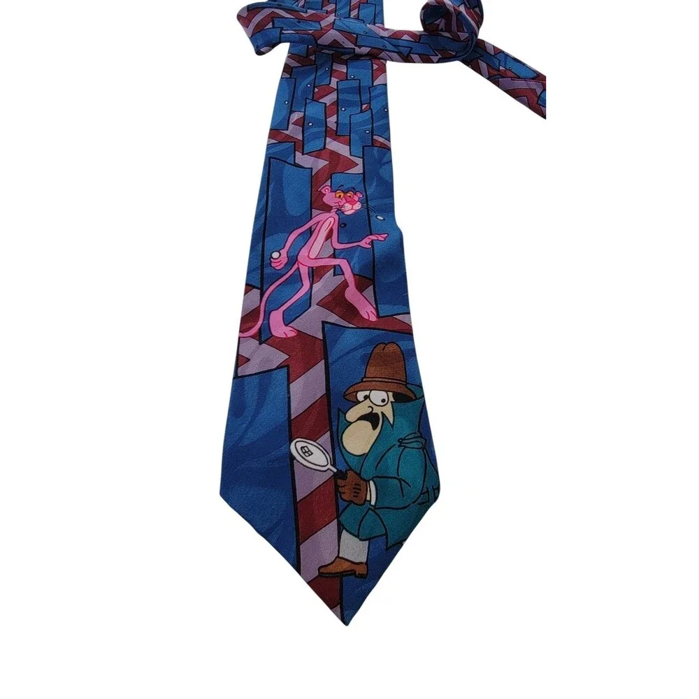 Vintage The Pink Panther Necktie for Men | Colorful Animal Print Tie